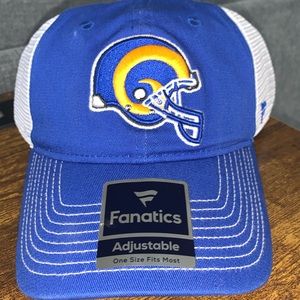 NWT Los Angeles Rams Fanatics Adjustable Hat - Royal/White